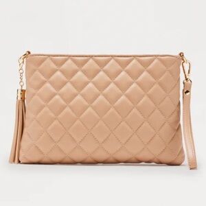 Fashion Nova Quilted Beige Clutch